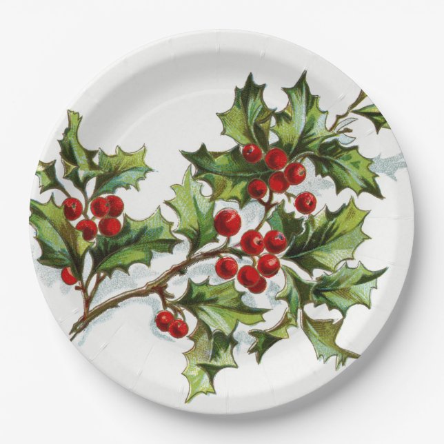 Assiettes En Carton HollyBerries_001 (Devant)