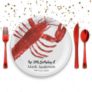 Assiettes En Carton Homard Fête d'anniversaire à thème
