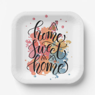 Assiettes En Carton Home Sweet Home Plaque