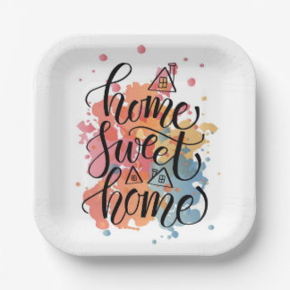 Assiettes En Carton Home Sweet Home Plaque
