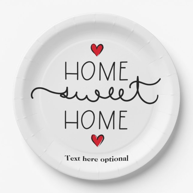 Assiettes En Carton home sweet home, Plaque de papier (Devant)