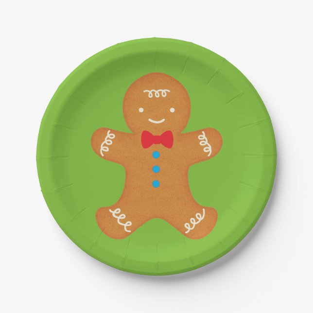 Assiettes En Carton Homme de pain d'épices (Devant)