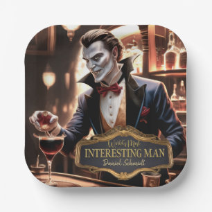 Assiettes En Carton Homme le plus intéressant du monde, personnalisé