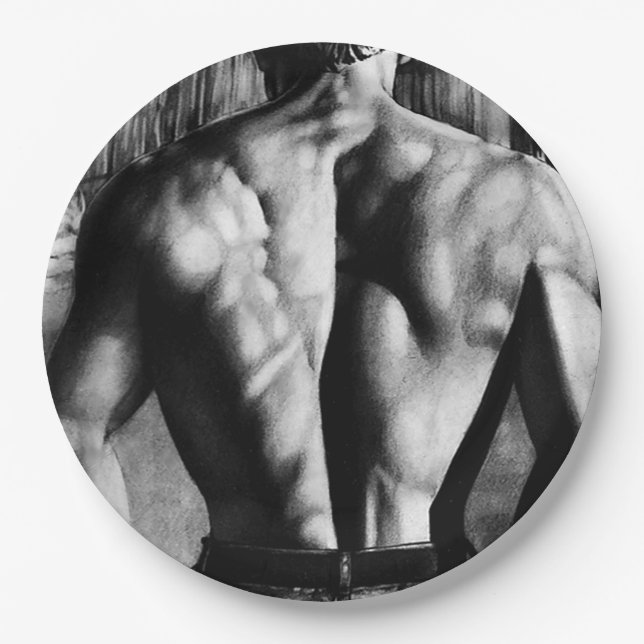 Assiettes En Carton Hommes Art Cool Dessin Corps Musclé Masculin Migno (Devant)