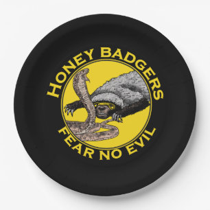 Assiettes En Carton Honey Badgers ne crains pas mal Jaune effrayant An