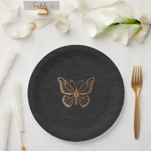 Assiettes En Carton Honeywind Brown Black Boho Papillon Party