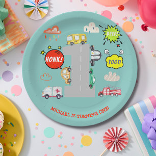 Assiettes En Carton Honkement bip coup de klaxon véhicules premier gar