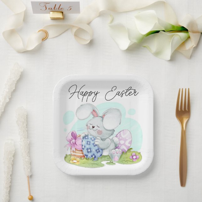 Assiettes En Carton Hoppy Easter Bliss (Mariage)
