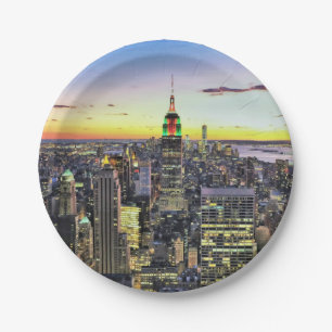 Assiettes En Carton Horizon de New York City Manhattan