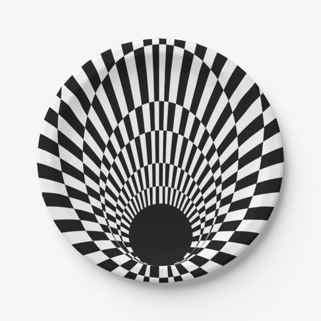 Assiettes En Carton Horizon événement trou noir 3d (Devant)
