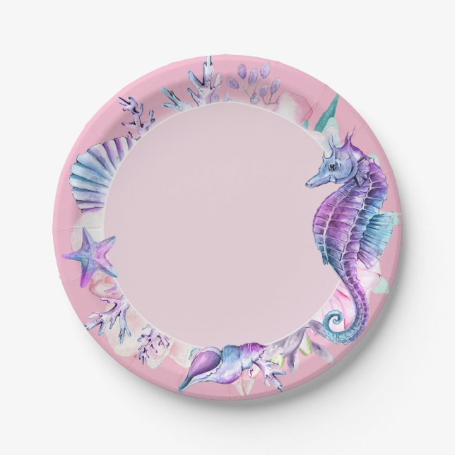 Assiettes En Carton Horloge ou Sirène Plaque de fête d'anniversaire (Devant)