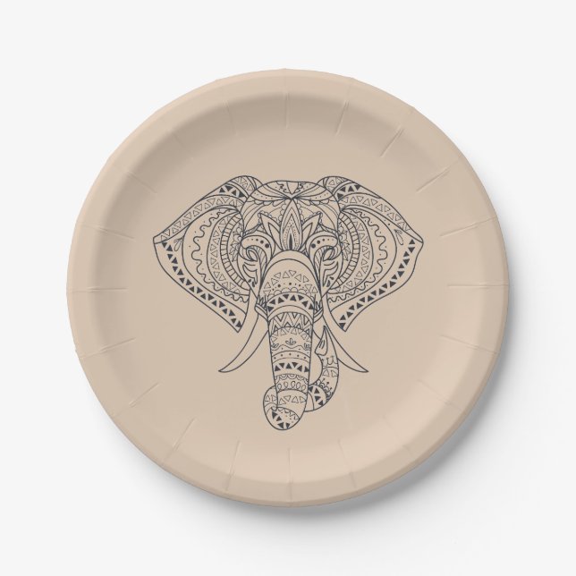 Assiettes En Carton Hors du dîner de thème de l'Afrique avec (Devant)
