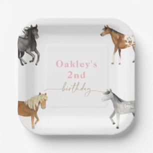 Assiettes En Carton Horse Plaques de fête d'anniversaire