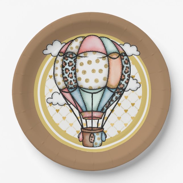 Assiettes En Carton Hot Air Balloon  (Devant)