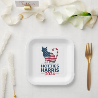 Assiettes En Carton Hotties For Harris 2024 Cat Ladies Kamala Harris