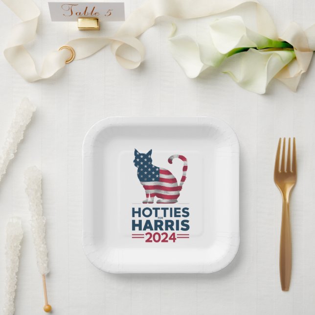 Assiettes En Carton Hotties For Harris 2024 Cat Ladies Kamala Harris (Mariage)