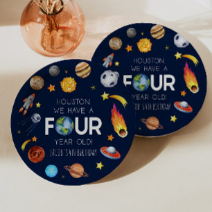 Assiettes En Carton Houston Nous avons quatre ans 4e fête d'anniversai