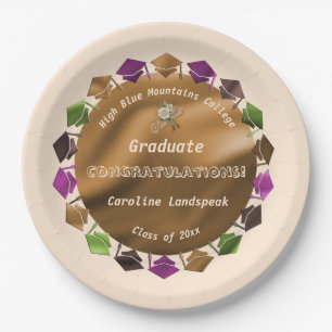 Assiettes En Carton Huile d'or Roses blanches Graduate 2025