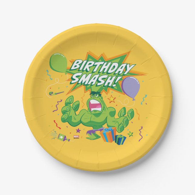 Assiettes En Carton Hulk Birthday Smash (Devant)