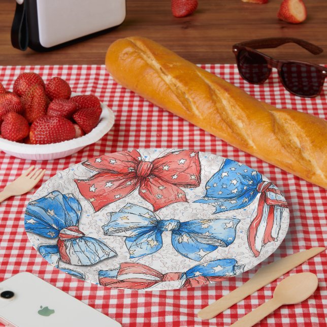 Assiettes En Carton Humeur patriotique (Pique-nique)