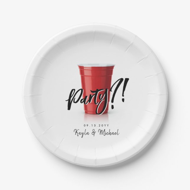Assiettes En Carton Humour de la Coupe Rouge | Célébration d'une occas (Devant)