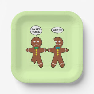 Assiettes En Carton Humour de Noël des biscuits en pain d'épice