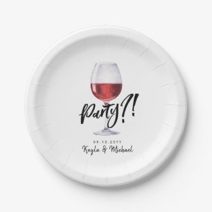 Assiettes En Carton Humour de vin rouge Célébration d'une occasion