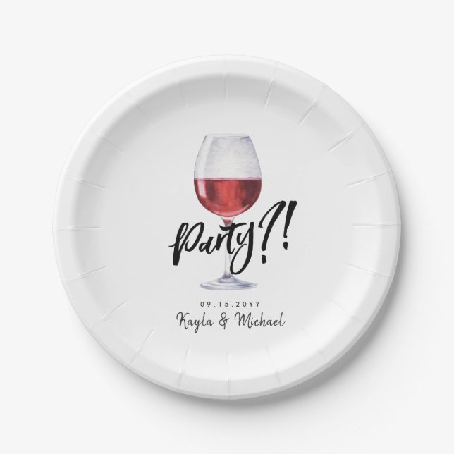 Assiettes En Carton Humour de vin rouge | Célébration d'une occasion s (Devant)