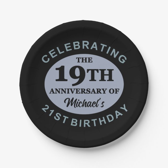 Assiettes En Carton Humour personnalisé 40e anniversaire (Devant)