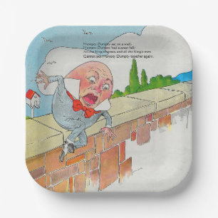 Assiettes En Carton Humpty Dumpty sur le mur mère oie rime