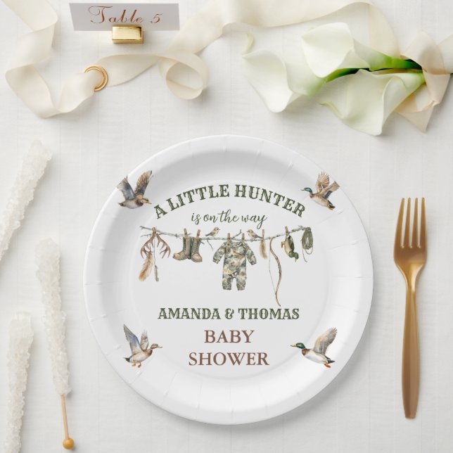 Assiettes En Carton Hunting Boy Baby Shower  (Mariage)