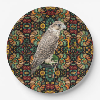 Assiettes En Carton Hunting Falcon Real Photo Personalized Name