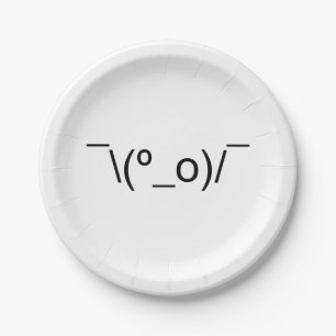 Assiettes En Carton I Dunno LOL\\(º_o)/° Emoticon Japonais Kaomoji