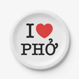 Assiettes En Carton I Heart (Amour) Pho