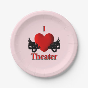 Assiettes En Carton I Heart Theater Pink