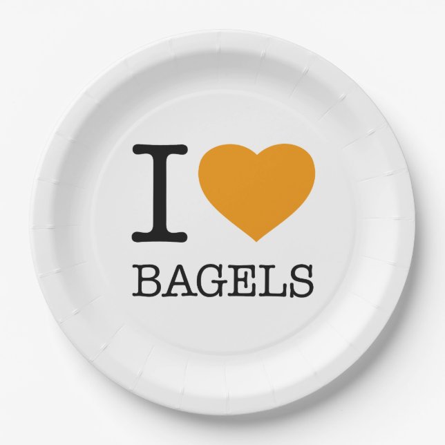 ASSIETTES EN CARTON I LOVE BAGELS (Devant)