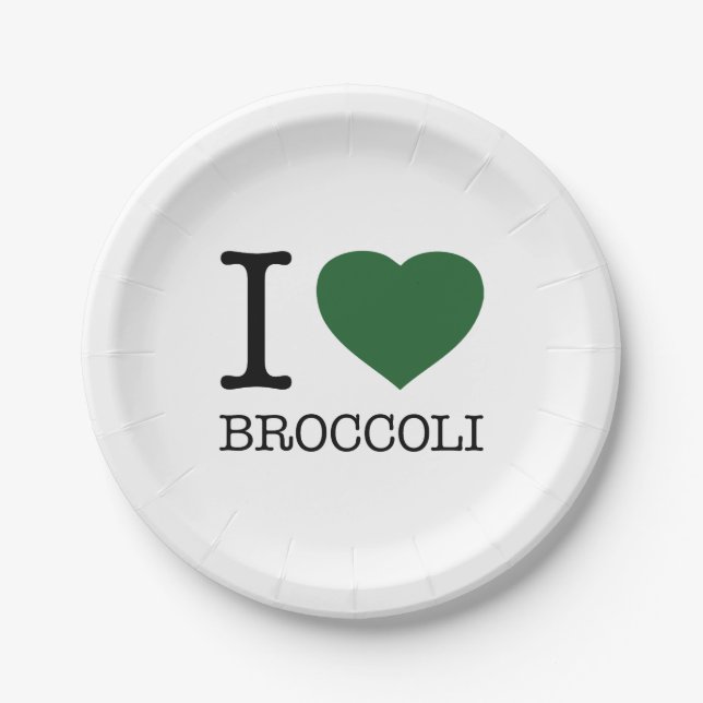 ASSIETTES EN CARTON I LOVE BROCCOLI (Devant)