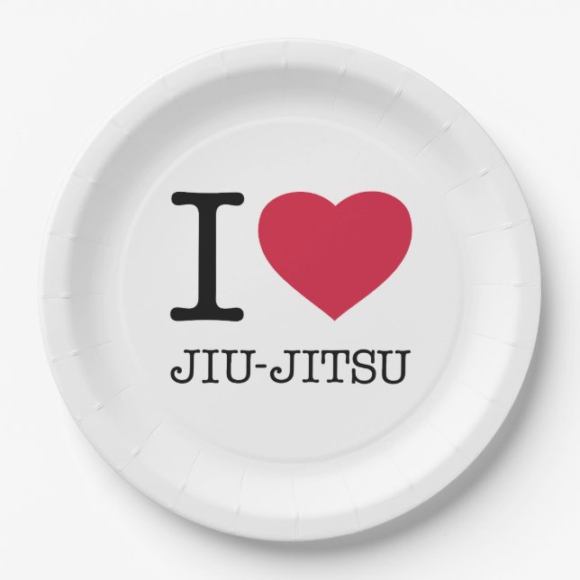 ASSIETTES EN CARTON I LOVE JIU JITSU (Devant)