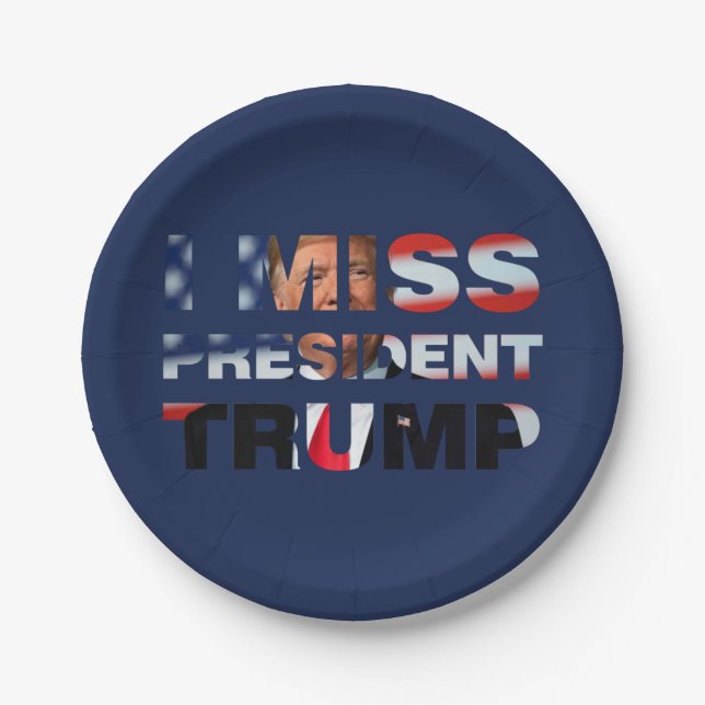 Assiettes En Carton I Miss Président Trump (Devant)