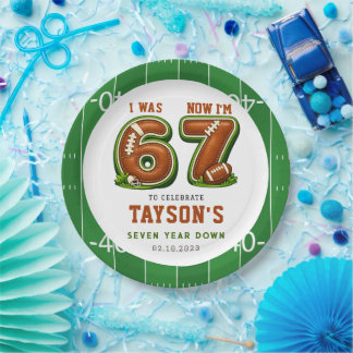 Assiettes En Carton I Was 6, Now I’m 7 – Football America 7th Birthday