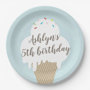 Assiettes En Carton Ice Cream Cone Rainbow Sprinkles Anniversaire de e