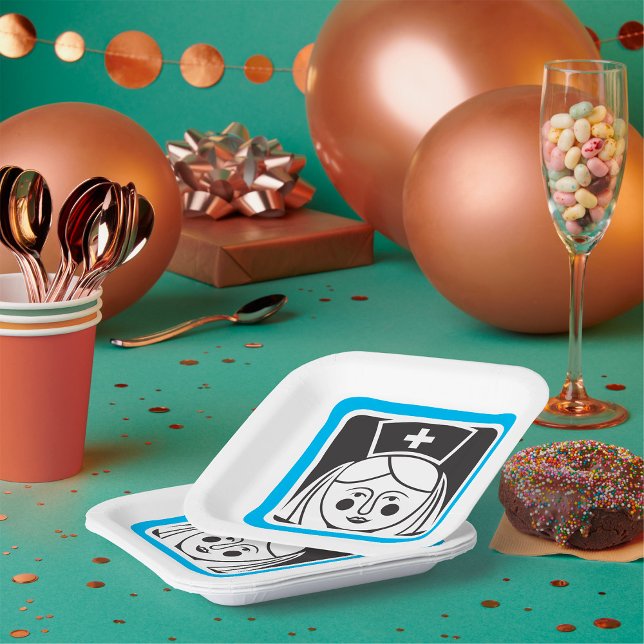 Assiettes En Carton Icône infirmière (Créateur téléchargé)