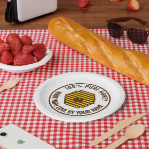 Assiettes En Carton Icône jaune abeille imprimé papier papier plaques