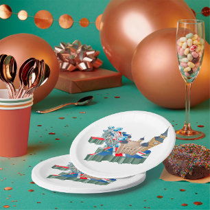Assiettes En Carton Icone Londres Points de repère Carte Royaume-Uni V