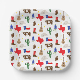 Assiettes En Carton Icônes du Texas