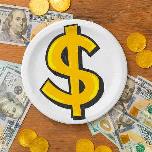 Assiettes En Carton Iellow dollar