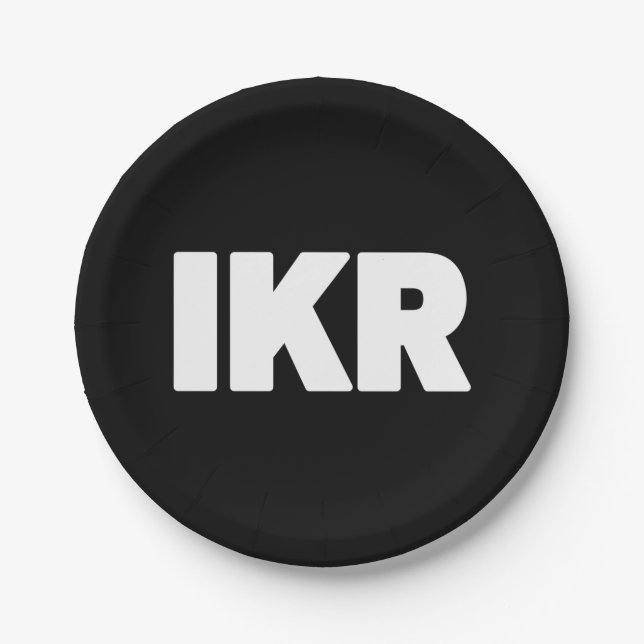 Assiettes En Carton IKR | Écart de texte (Devant)