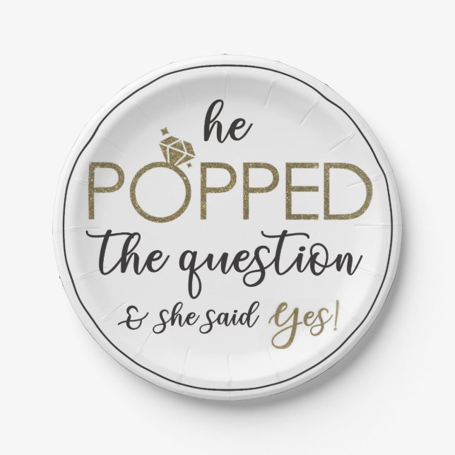 Assiettes En Carton Il a mis la plaque de papier à questions (Devant)