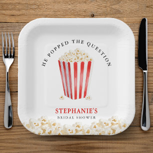Assiettes En Carton Il a posé la question Popcorn pour la douche de la