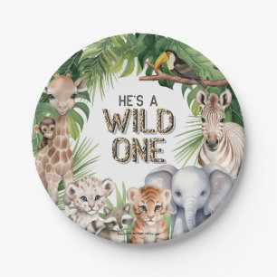 Assiettes En Carton Il a sauvage un Safari 1er anniversaire snacks